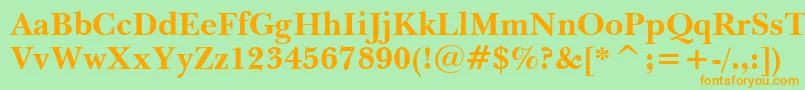 BaskervilleBoldBt Font – Orange Fonts on Green Background