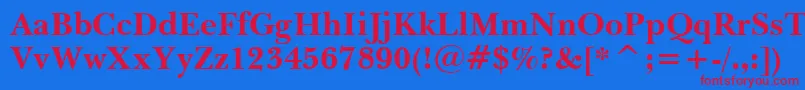 BaskervilleBoldBt Font – Red Fonts on Blue Background