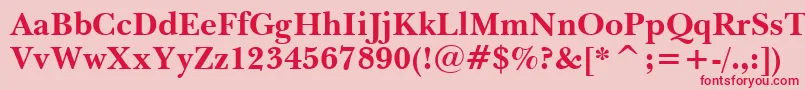 BaskervilleBoldBt Font – Red Fonts on Pink Background