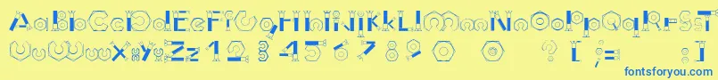 BoulonsTryout Font – Blue Fonts on Yellow Background