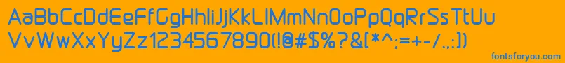 Fonte DraftwerkBold – fontes azuis em um fundo laranja