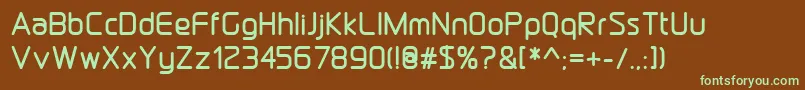 DraftwerkBold-fontti – vihreät fontit ruskealla taustalla