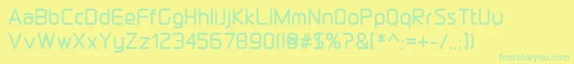 Weitere Informationen zur DraftwerkBold-Schriftart DraftwerkBold-Schriftart – Grüne Schriften auf gelbem Hintergrund