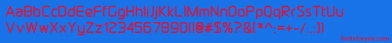 DraftwerkBold Font – Red Fonts on Blue Background