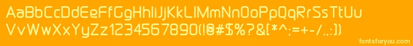 Шрифт DraftwerkBold – жёлтые шрифты на оранжевом фоне