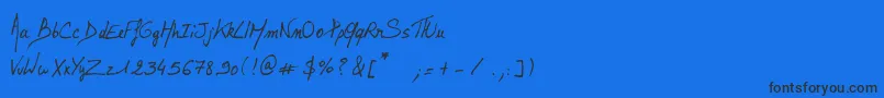 Шрифт LalexBigBadaboum – чёрные шрифты на синем фоне