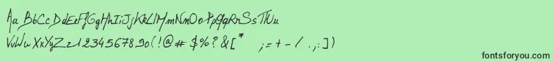 フォントLalexBigBadaboum – 緑の背景に黒い文字