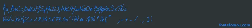 LalexBigBadaboum-Schriftart – Blaue Schriften auf schwarzem Hintergrund
