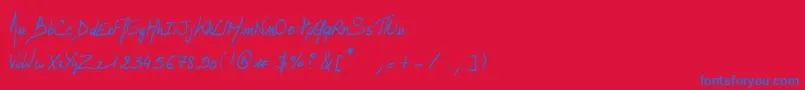 LalexBigBadaboum Font – Blue Fonts on Red Background