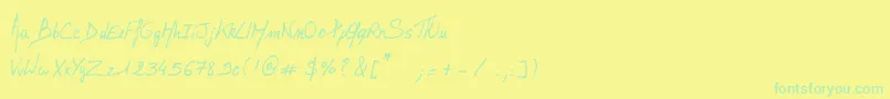 Шрифт LalexBigBadaboum – зелёные шрифты на жёлтом фоне