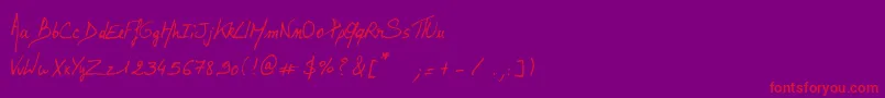LalexBigBadaboum Font – Red Fonts on Purple Background