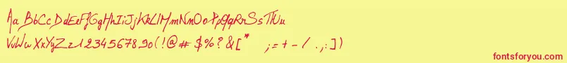 LalexBigBadaboum Font – Red Fonts on Yellow Background