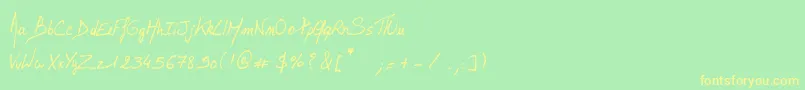 LalexBigBadaboum Font – Yellow Fonts on Green Background