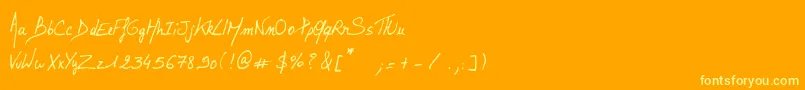 LalexBigBadaboum-Schriftart – Gelbe Schriften auf orangefarbenem Hintergrund
