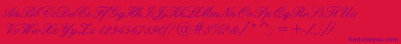 Sigroom-Schriftart – Violette Schriften auf rotem Hintergrund