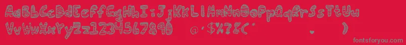 LoveInStripes Font – Gray Fonts on Red Background