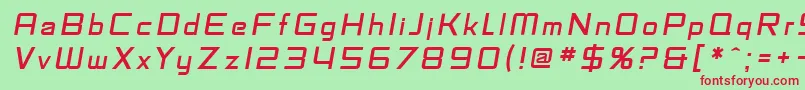 SfFedoraTitlesItalic Font – Red Fonts on Green Background