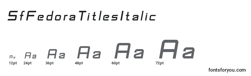 Размеры шрифта SfFedoraTitlesItalic