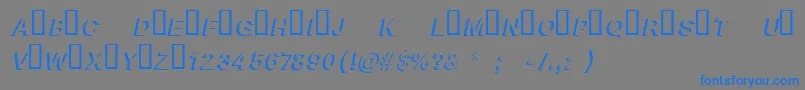 BlockshadowBolditalic-Schriftart – Blaue Schriften auf grauem Hintergrund