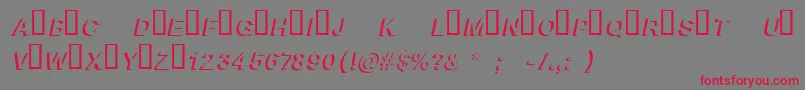 BlockshadowBolditalic Font – Red Fonts on Gray Background