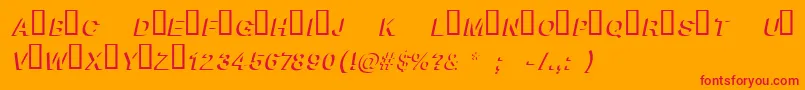 BlockshadowBolditalic Font – Red Fonts on Orange Background