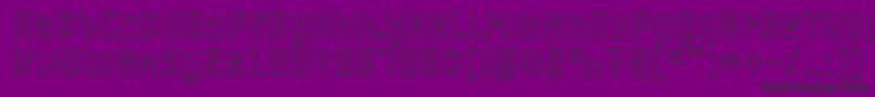 PfOnlineThreeProDoutline Font – Black Fonts on Purple Background