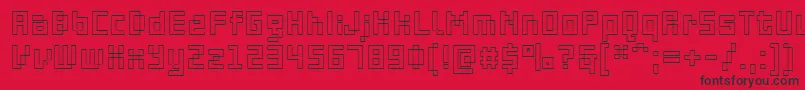 PfOnlineThreeProDoutline Font – Black Fonts on Red Background