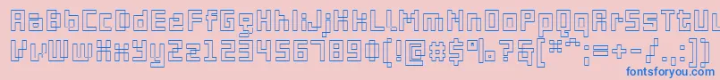 PfOnlineThreeProDoutline Font – Blue Fonts on Pink Background