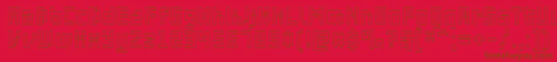 PfOnlineThreeProDoutline Font – Brown Fonts on Red Background