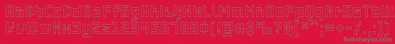 PfOnlineThreeProDoutline Font – Gray Fonts on Red Background