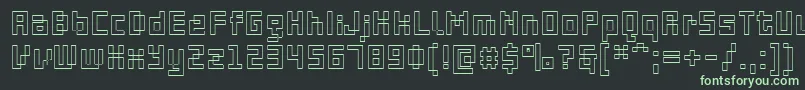 PfOnlineThreeProDoutline-fontti – vihreät fontit mustalla taustalla