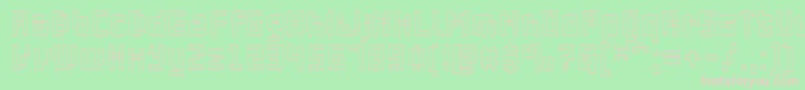 PfOnlineThreeProDoutline Font – Pink Fonts on Green Background