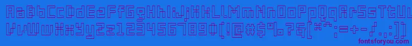 PfOnlineThreeProDoutline Font – Purple Fonts on Blue Background