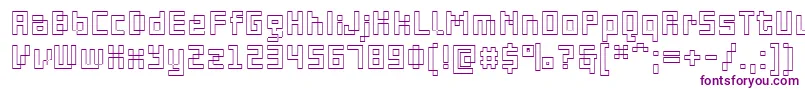 PfOnlineThreeProDoutline Font – Purple Fonts on White Background