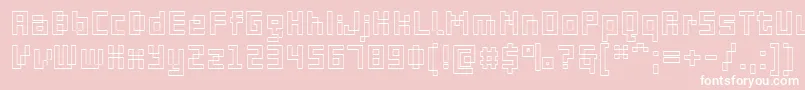 PfOnlineThreeProDoutline Font – White Fonts on Pink Background