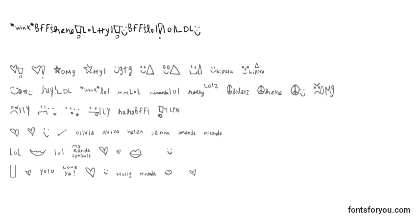 Czcionka Myrandasymbols – alfabet, cyfry, specjalne znaki
