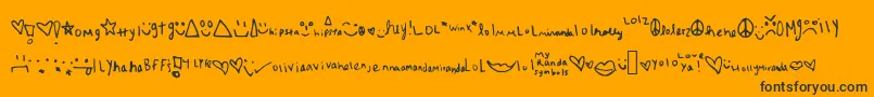 Myrandasymbols Font – Black Fonts on Orange Background