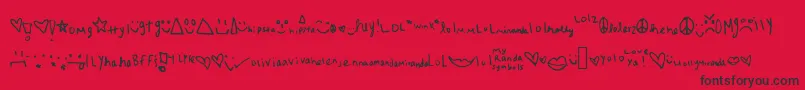 Myrandasymbols Font – Black Fonts on Red Background