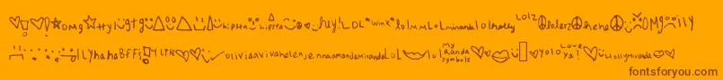 Myrandasymbols Font – Brown Fonts on Orange Background