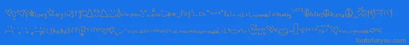 Myrandasymbols-Schriftart – Graue Schriften auf blauem Hintergrund