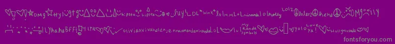 Myrandasymbols Font – Gray Fonts on Purple Background