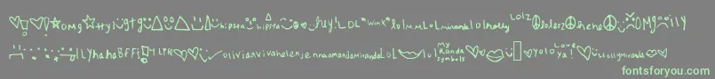 Myrandasymbols-fontti – vihreät fontit harmaalla taustalla