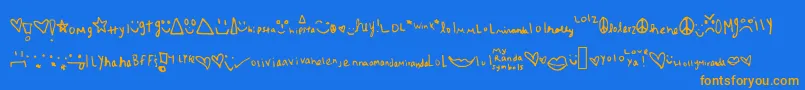 Myrandasymbols Font – Orange Fonts on Blue Background