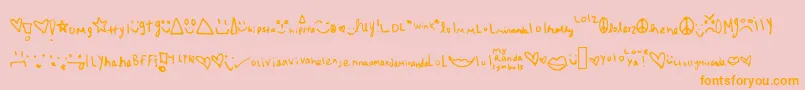 Myrandasymbols Font – Orange Fonts on Pink Background