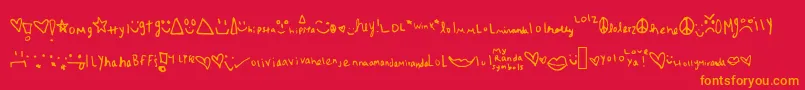 Myrandasymbols Font – Orange Fonts on Red Background