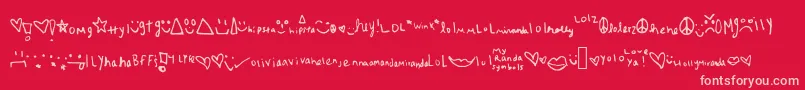 Myrandasymbols Font – Pink Fonts on Red Background
