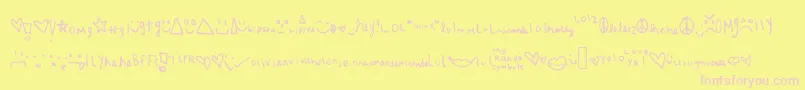 Police Myrandasymbols – polices roses sur fond jaune