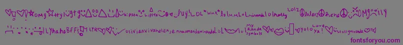 Шрифт Myrandasymbols – фиолетовые шрифты на сером фоне