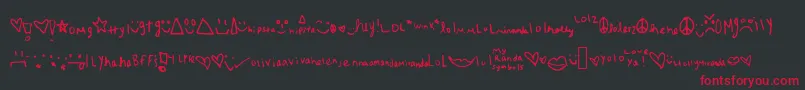 Myrandasymbols Font – Red Fonts on Black Background