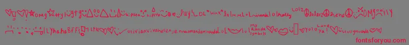 Myrandasymbols Font – Red Fonts on Gray Background